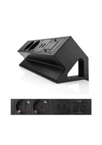 Power Desk Up met 2x stroom + 2x USB-lader + 1x keystone