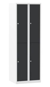 Multi-color garderobekast met 4 deuren in 2 kolommen, 180 x 60 x 50 cm