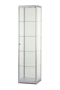 Vitrinekast 200 x 50 x 50 cm, geanodiseerd aluminium